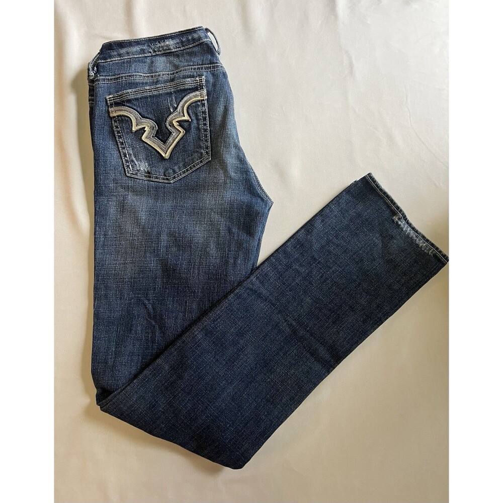 Buffalo David Bitton Women's Fellow Straight Mid Rise Jeans 29 x 32 Distressed